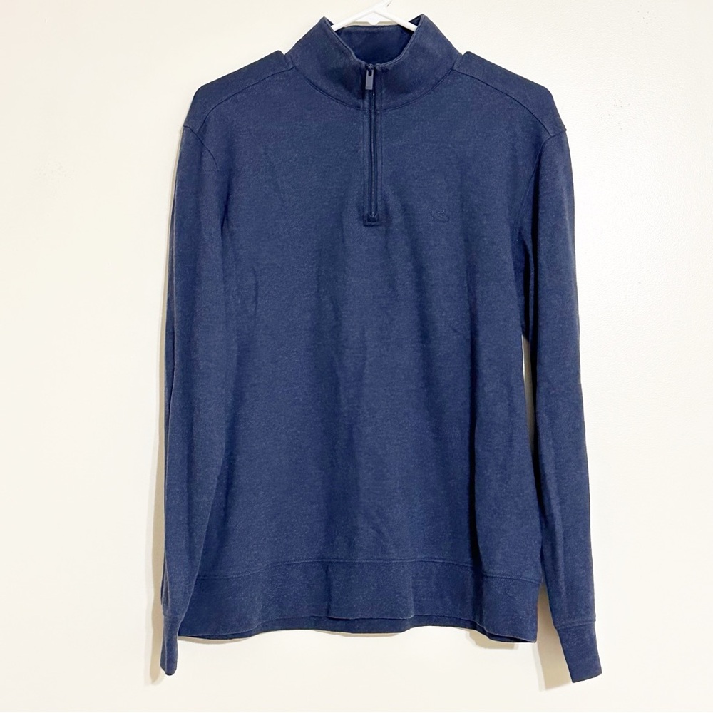 Southern Tide Men's M Blue Cruiser Heather Quarter Zip Pullover Performance